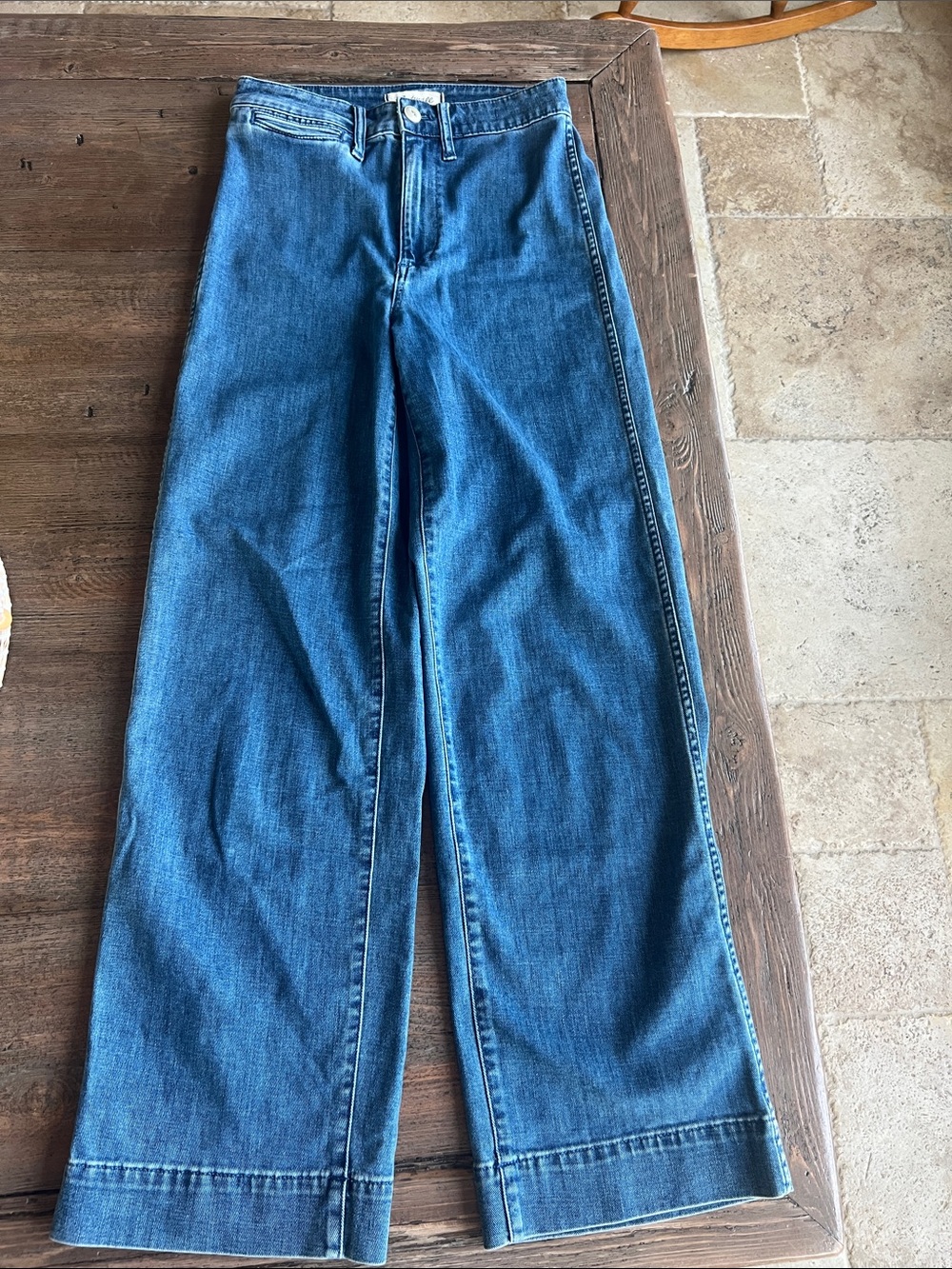 Madewell Wide-Leg Jeans in Medium Blue Denim